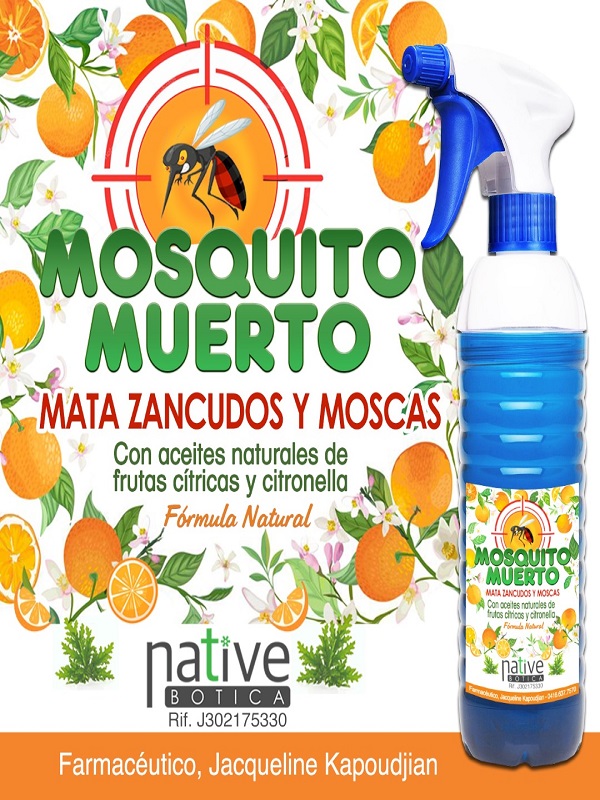 ¿Estás Cansado de los molestos zancudos que invaden tu  casa?

MOSQUITO MUERTO:
Mata zancudos y repelente Spray.

Producto Natural Para El Control de zancudos, 
moscas, hormigas y más. 